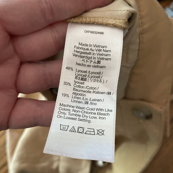 Madewell Women 6 Neutral Tan Linen Blend Pleated High Rise Harlow Shorts NWT - Picture 10 of 10